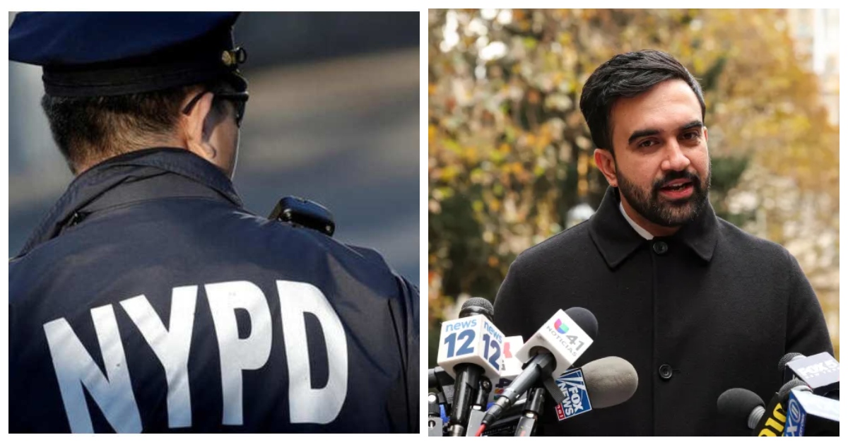 এনওয়াইপিডির দায়িত্বরত এক পুলিশ সদস্য ও নিউ ইয়র্ক সিটির মেয়র জোরান মামদানি। ছবি: রয়টার্স